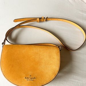 Kate Space Mustard Yellow Luna Crescent crossbody bag